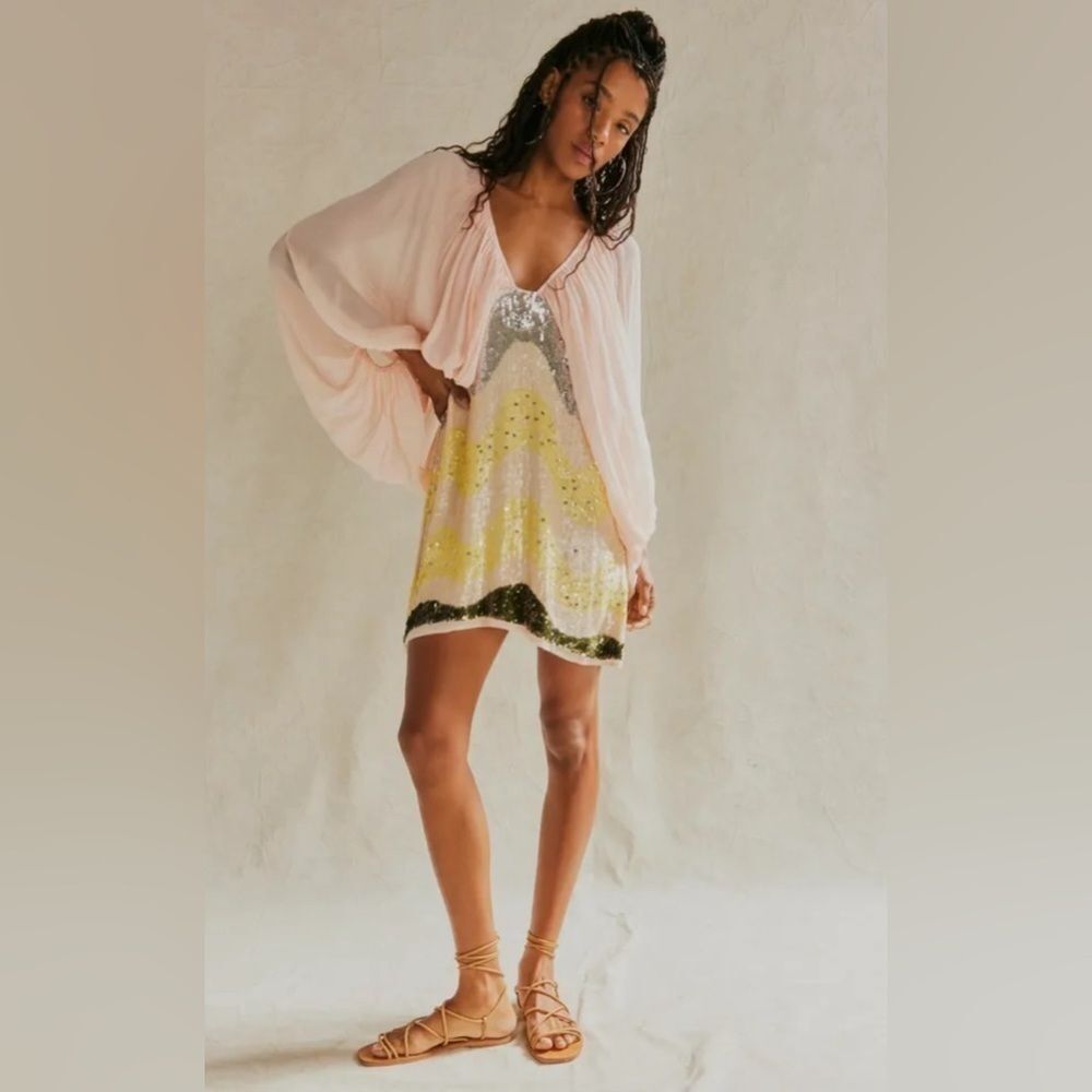 Free People From Jen's Pirate Booty mini dress sequin-adorned Size Small